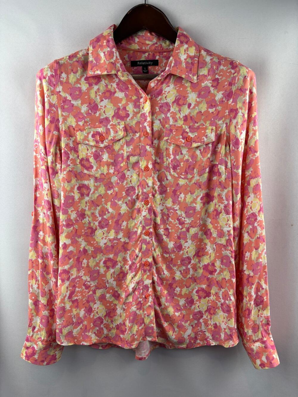 Womenβs Relativity Small Multicolor Patterned Button Up